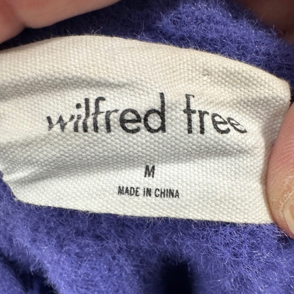 Aritzia Wilfred Free Hush Knit V Neck Sweater Purple - Picture 5 of 7